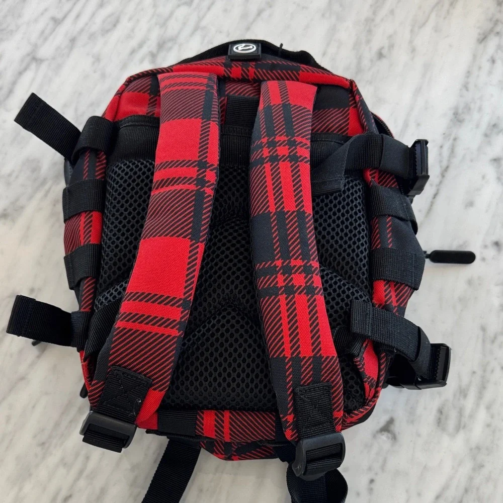 WOLFpak Red & Black Plaid Tactical Backpack. 9L